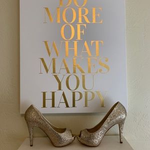 Aldo Nean  Gold Glitter Peep-Toe Pump